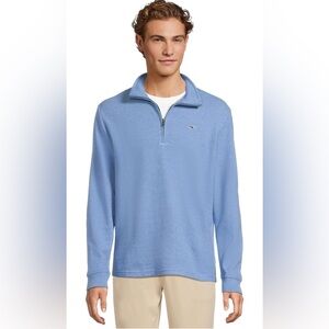 Vineyard Vines Saltwater Quarter-Zip Pullover Mens 4XB Blue Cotton Long Sleeve
